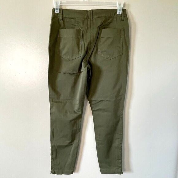 Guideboat Womens Pants Size 27 Green Mid Rise Tapered Leg Ankle Zip Casual Pants - Picture 4 of 13